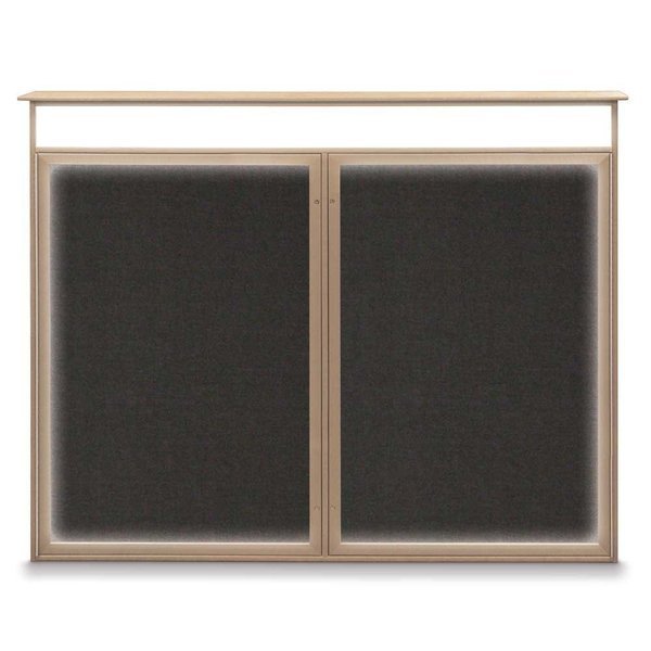 Single Door Enclosed Indoor Letterboard, UNITED VISUAL PRODUCTS, Mfr# UV1124SD3036-BRONZE-GREEN